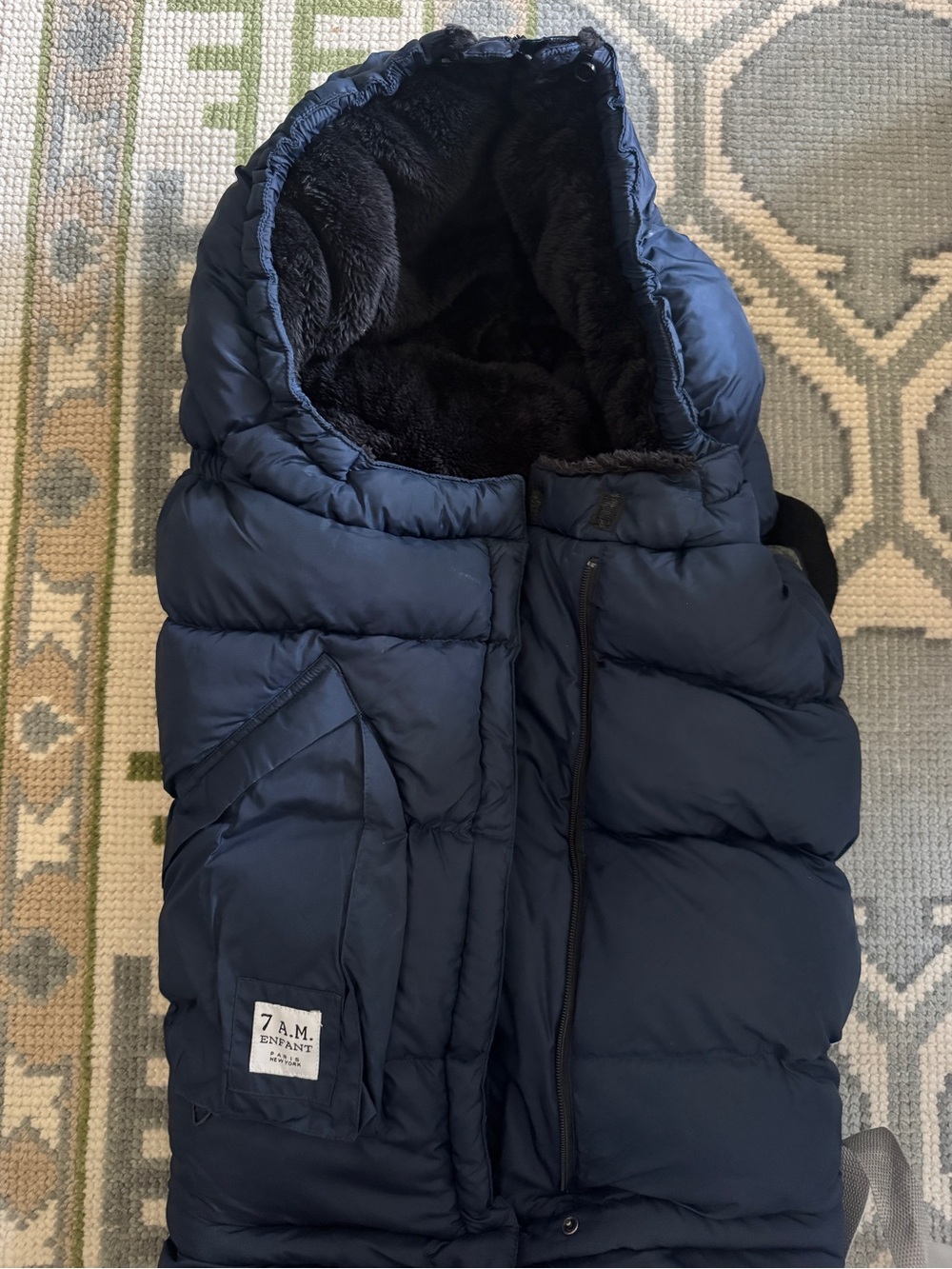 7AM Enfant Blanket 212 - Navy Baby Footmuff - Cozy Hooded Stroller Bunting